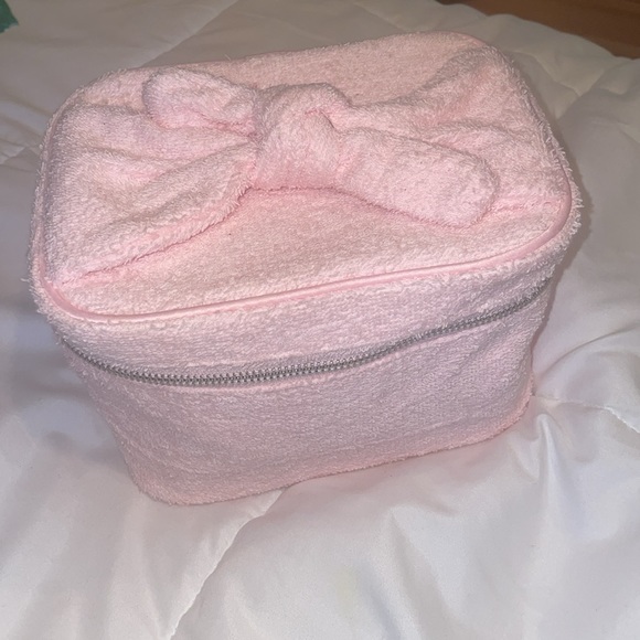 NWT MACYS π terry train case link bath/makeup accessory interior pockets pretty - Picture 5 of 14
